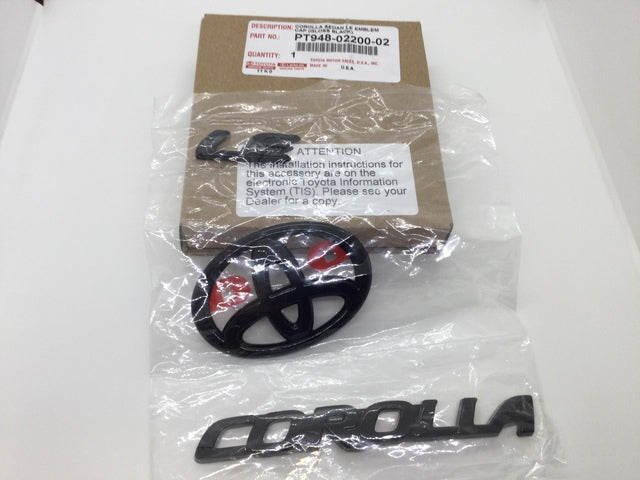 2020-2024 TOYOTA COROLLA LE BLACKOUT EMBLEM OVERLAY KIT GEN OEM PT948-02200-02