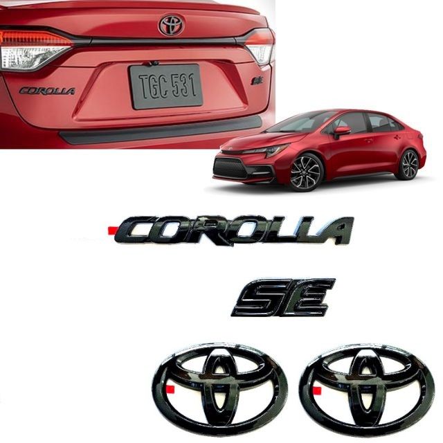 NEW Gloss Black OVERLAY EMBLEM Fit 2020-2024 TOYOTA COROLLA SE PT948-02201-02
