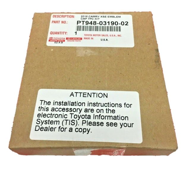 2018-2024 TOYOTA CAMRY XSE BLACKOUT EMBLEM OVERLAY KIT GENUINE PT948-03190-02