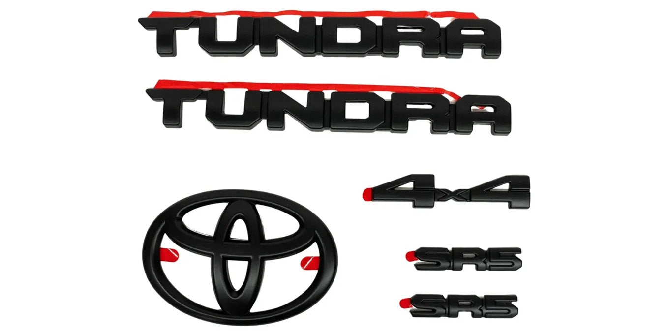 Fit for 2022-2025 Toyota Tundra Matte Black Overlay Emblems kit set 6PCS SR5 4X4 genuine