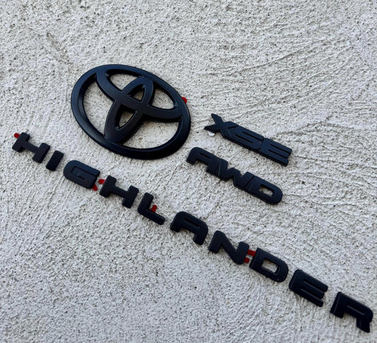 2021-2024 HIGHLANDER XSE Matte Black EMBLEM OVERLAY KIT PT948-48200-02