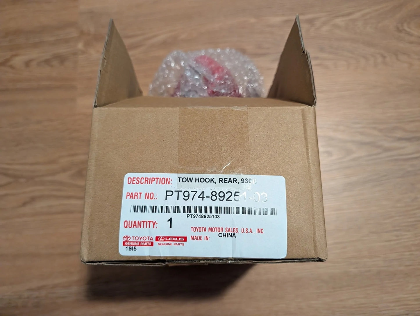 2025 2026 Toyota 4Runner Red Rear Right Tow Hook PT974-89251-03