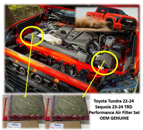 Toyota 3.4L 3445cc V6 Tundra 22-24 Sequoia 23-24 TRD PERFORMANCE AIR FILTER SET