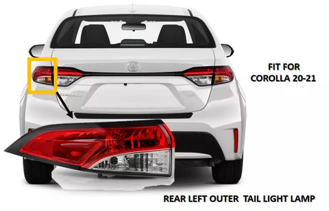 Outer Left Driver Side Tail Light Brake Stop Lamp For 2020 -2023 Toyota Corolla