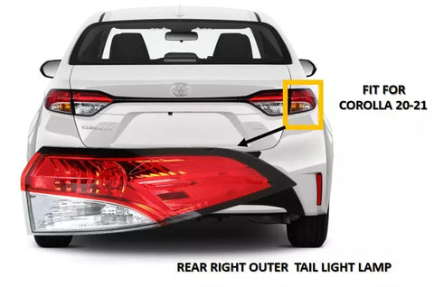 For 2020 2023 Toyota Corolla Rear Outer Tail Light Passenger Side Tail lamp RH