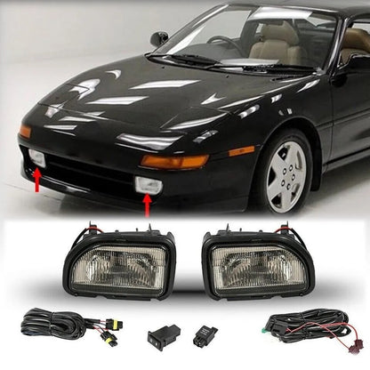 Fit 1991-1995 Toyota MR2 Front Driving Fog Light W/ Harness and Bulbs Clear Pair