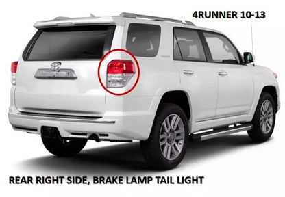 Toyota 4Runner Limited 4-Door Right Side Rear Brake Lamp Tail Light For 10-13