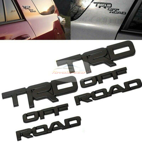Emblem TRD OFF ROAD Black Overlay Set Bundle Fit For Toyota 4Runner 2014-2021
