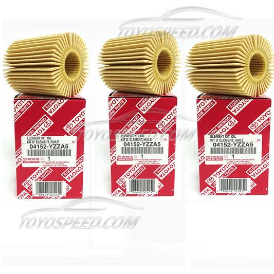 Oil Filter Toyota 4 RUNNER, FJ CRUISER, TUNDRA Genuine OEM  04152-YZZA5 Set of 3