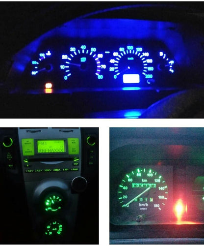 10pcs T4.2 LED Car Light Bulb Cluster Gauges Dashboard White instruments Panel Fit For Honda Civic and Toyota Camry