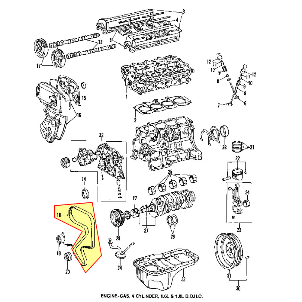 Timing Belt Toyota Corolla Carina 1.6 4AFE  1356819046 Genuine OEM