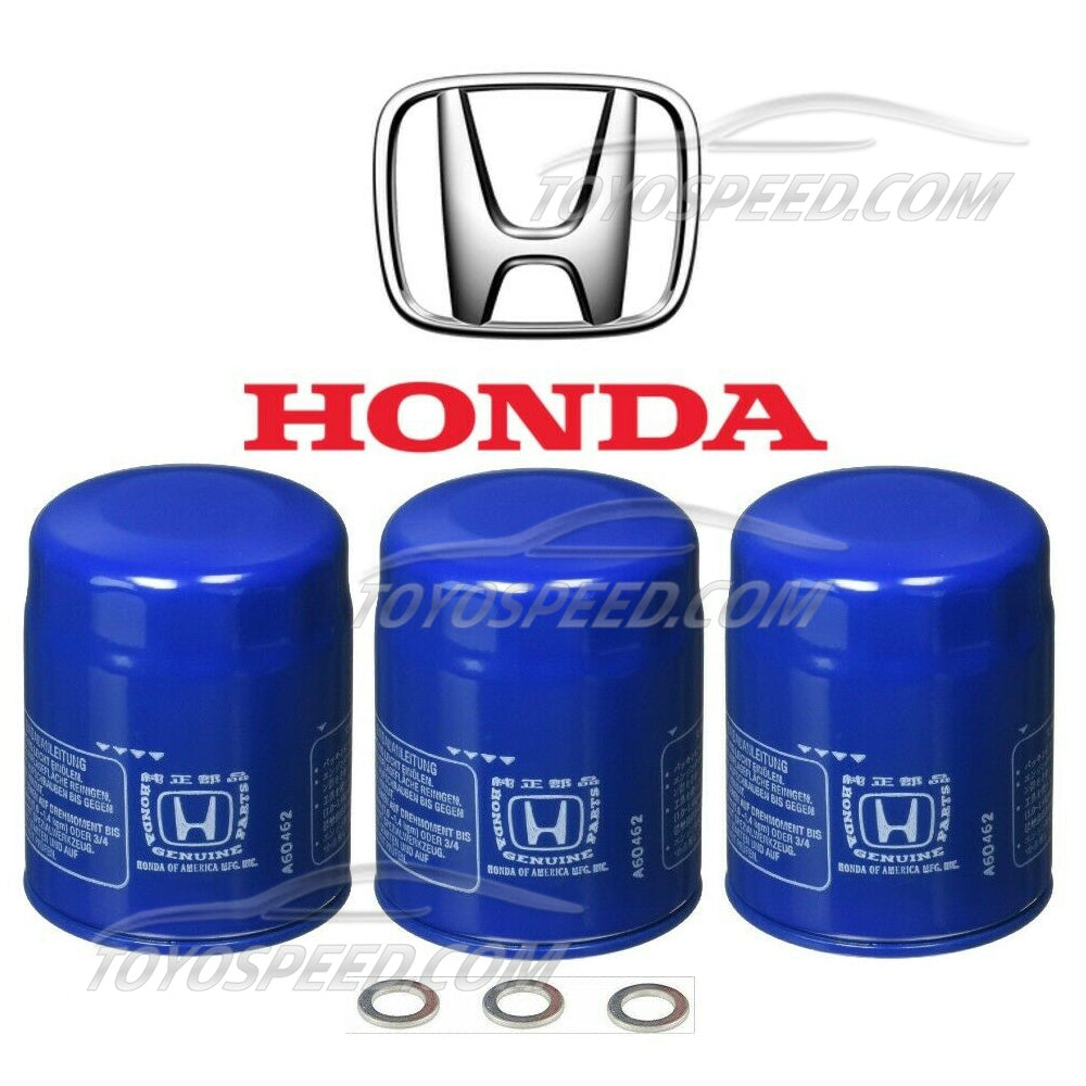 3 SET NEW Genuine OEM Honda Acura Oil Filter with Plug washer 15400-PLM-A02