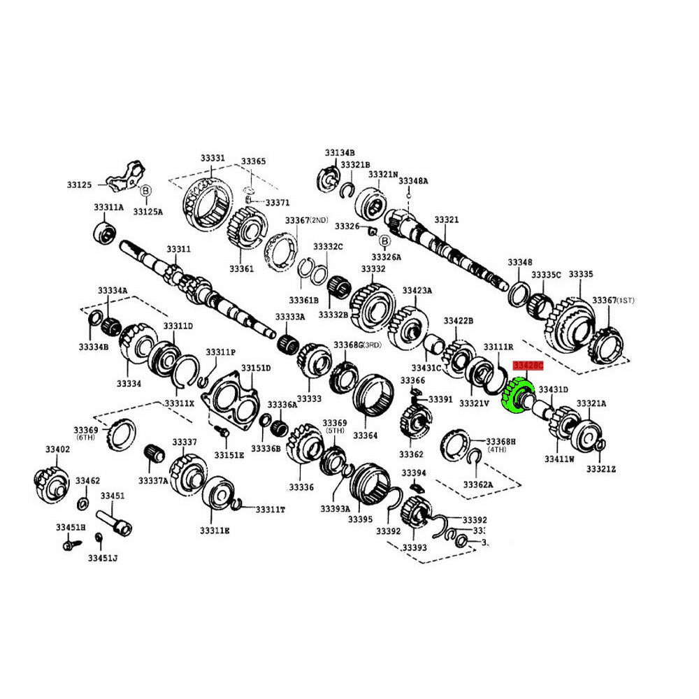 Gear, Reverse Idler Toyota Corolla Matrix Celica 99-05 OEM GENUINE 33428-12090