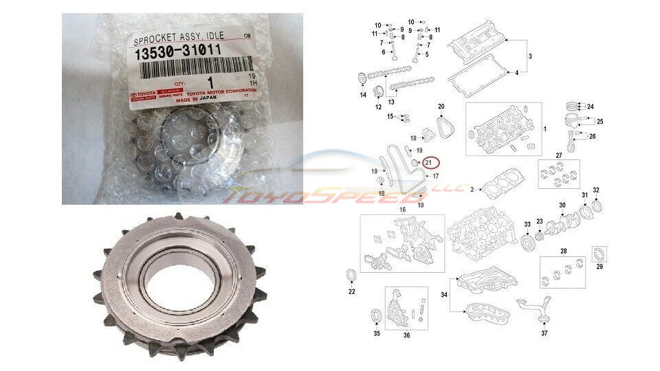 Idle Sprocket 4.0L 6 cyl Fit For Toyota 4Runner FJ Cruiser Tacoma