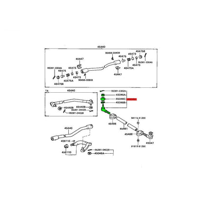 End Sub-Assy, Tie Rod, RH Toyota Dyna/Toyace 88-93 OEM GENUINE 45046-39185