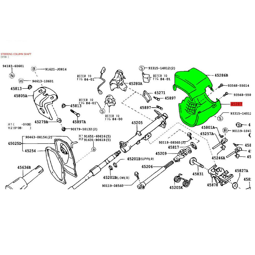 Cover, Steering Column, Lwr Toyota Hilux 97-05 OEM GENUINE 45287-35340-C0