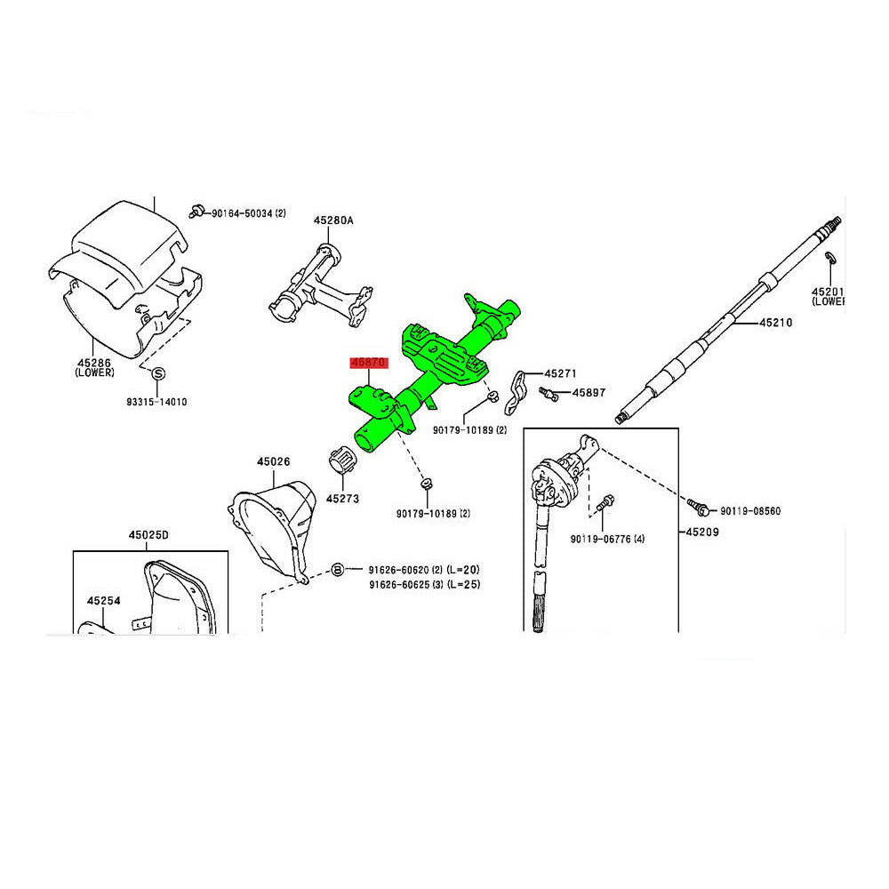 Tube Assy, Steering Column Toyota 4Runner 95-02 45870-35360