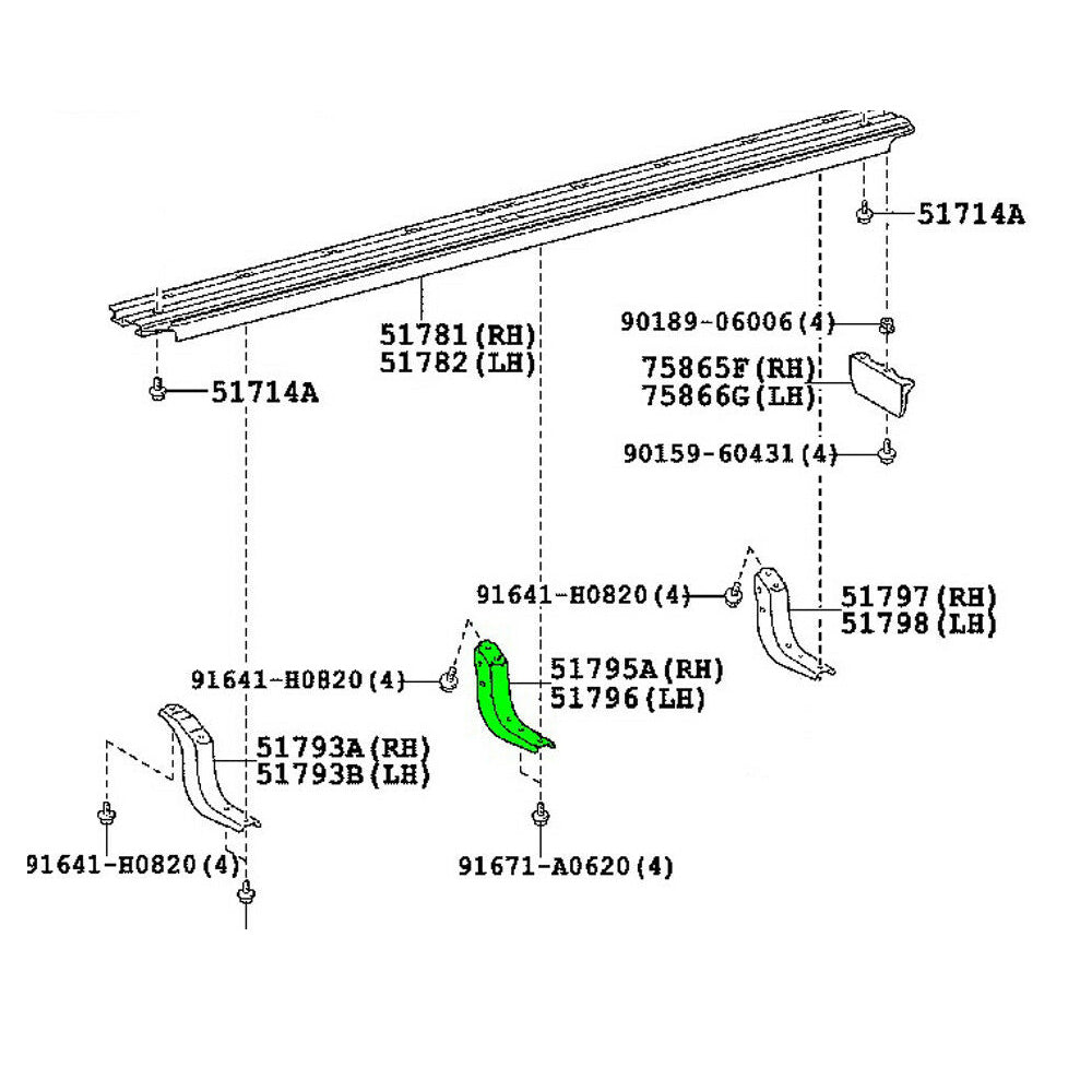 Bracket, Side Step, NO.2 RH Toyota 4Runner 09-13 OEM GENUINE 51795-60110