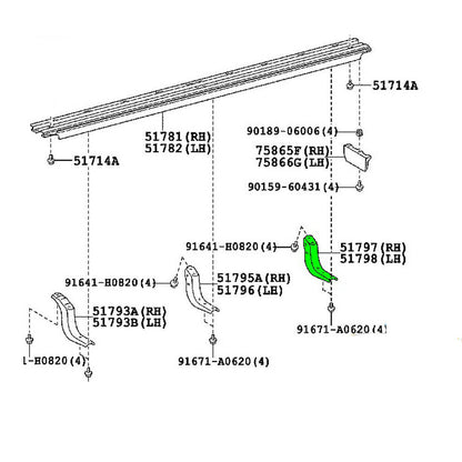 Bracket, Side Step Nº.3 RH TOYOTA 4RUNNER 09-13 OEM GENUINE 51797-60130