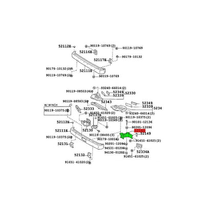 Bracket Front Bumper Side LH Land Cruiser 70 99-07 OEM Genuine 52140-60090