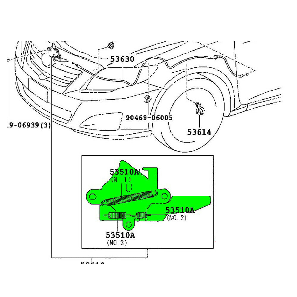 Lock Assy, Hood Toyota Corolla 2008-2014 OEM GENUINE 53510-02391