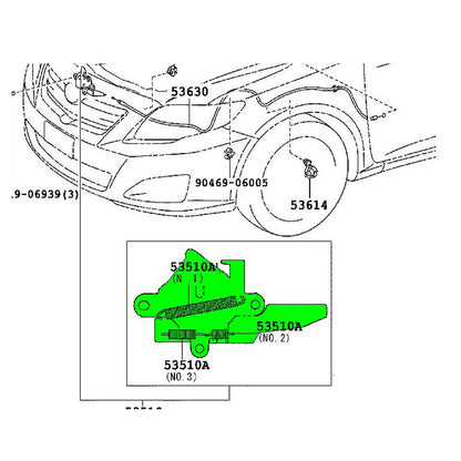 Lock Assy, Hood Toyota Corolla 2008-2014 OEM GENUINE 53510-02391