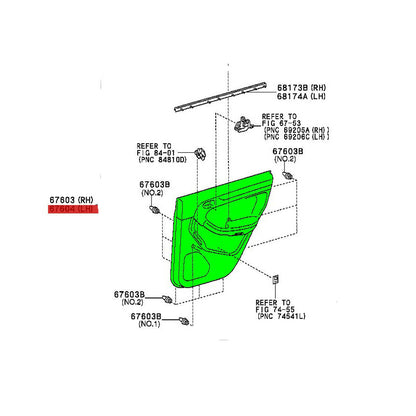 Board Sub-Assy, Rear Door Trim, LH 4RUNNER 02-09 OEM GENUINE 67640-35780-B1