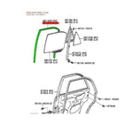 Run Rear Door Window Left Fif For Toyota Corolla 95-02