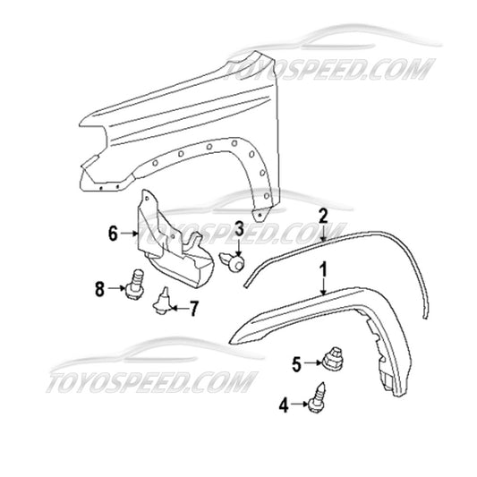 TOYOTA 4 RUNNER 2012-2020 7662135140 GENUINE OEM MUD GUARD