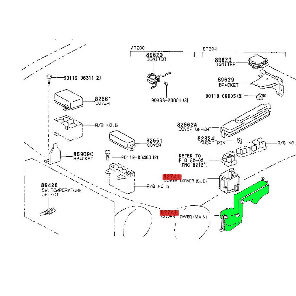 Block, Engine Room Relay Celica ST202 93-98 OEM GENUINE 82741-20010