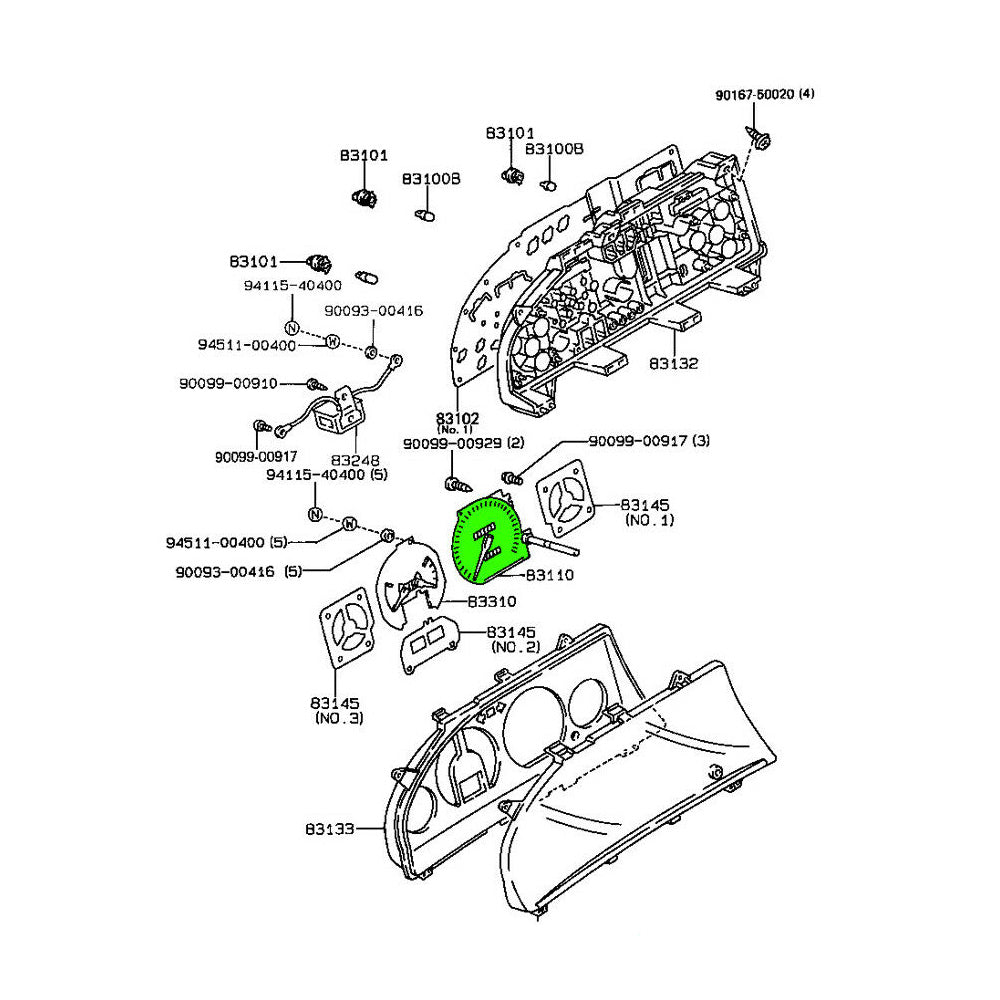 Gage Assy, Fuel Receiver Toyota Corolla 87-90 OEM GENUINE 83243-1A250