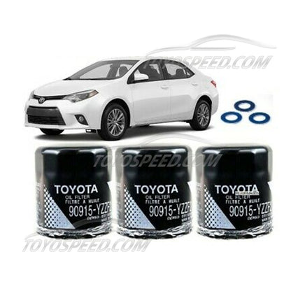 Toyota COROLLA 2014-2021 Genuine OEM Oil Filter 90915-YZZF2 SET 3