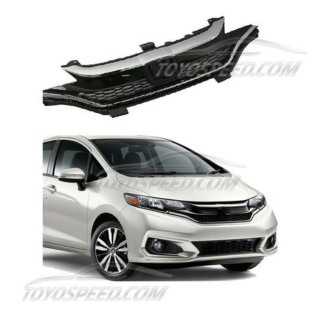 Grille Fit For Honda Fit 2018-2019 Front Upper Gloss Black Chrome Factory