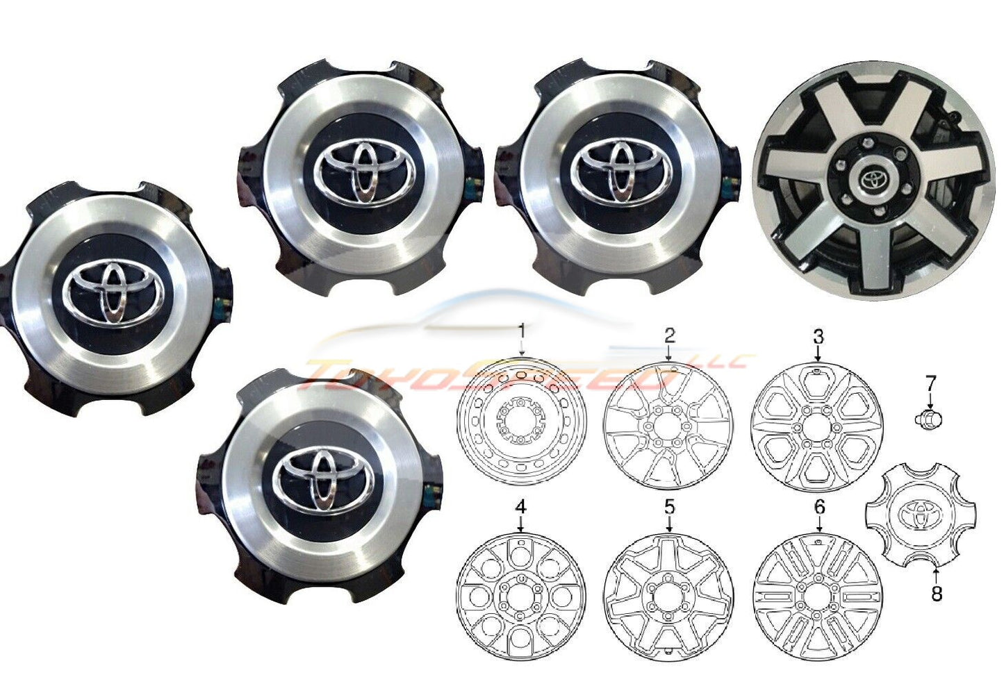 Center Cap TRD Off Road Wheel 4 Pcs Genuine OEM Fit For Toyota 4Runner