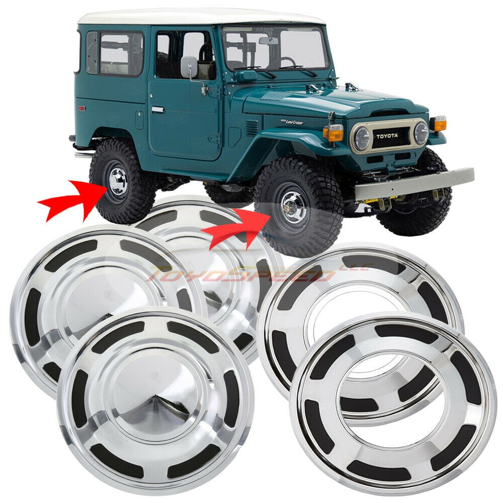 Wheel Cover Hub Cap OEM With Hole Front SET 5 Fit For Land Cruiser