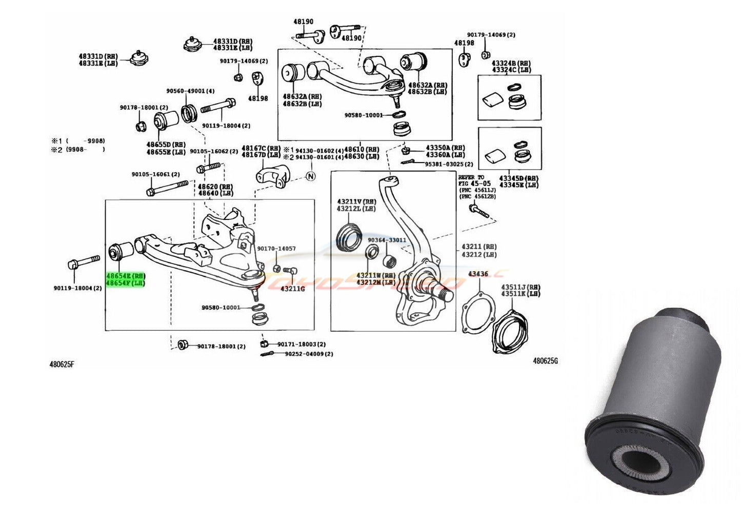 Bush Front Lower Arm No. 1 Fit For Toyota Land Cruiser