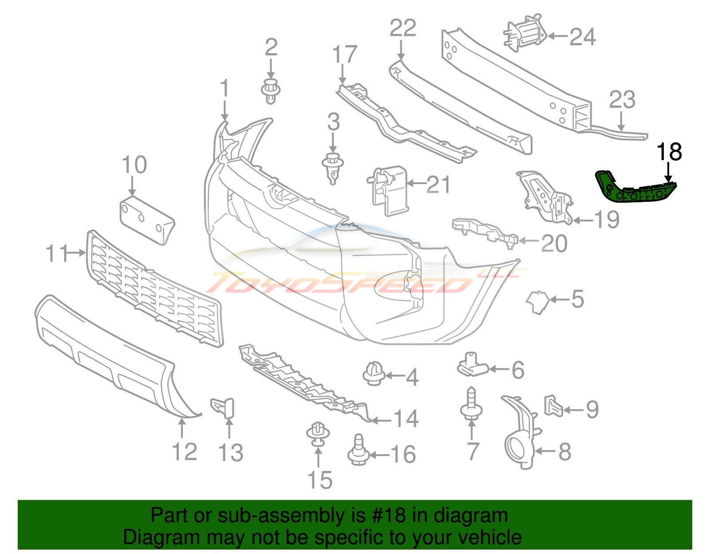 Bumper Bracket Support OEM Retainer Passenger Side Fit For Toyota 4Runner