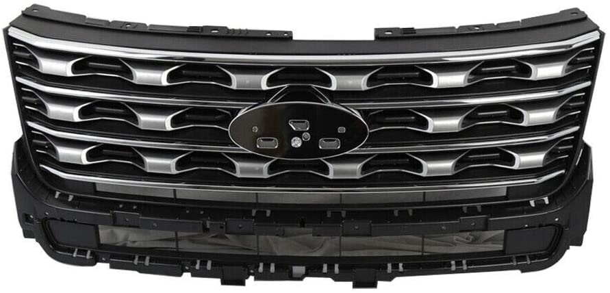 Silscvtt Front Upper Bumper Grille Assembly For Ford Explorer 2011-2015 – Silver