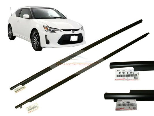 Door Window Sweep Molding Weatherstrip Driver Passenger Set Fit For Scion TC