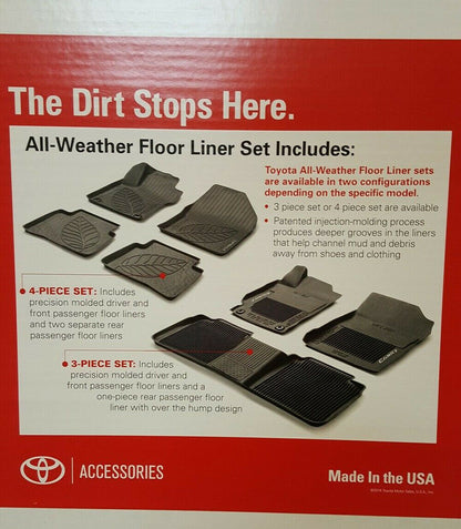 All Weather Rubber Floor Liners Mats Fit Toyota Sienna