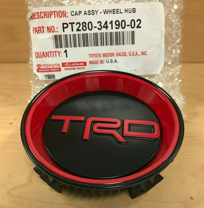 Center Cap TRD Pro Black W/Red Wheel Fit For Toyota Tundra