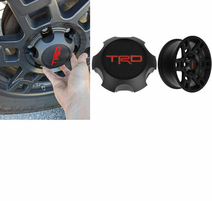 Center Cap with TRD Black Logo Set Fit For Toyota 4Runner Tacoma FJ Cruiser