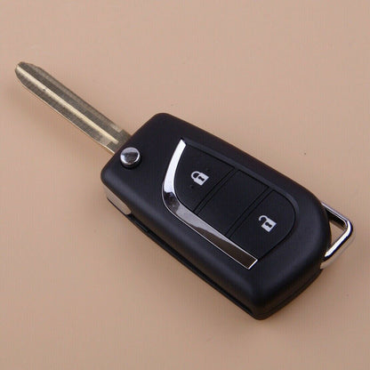 Remote Key Case Shell, Flip Folding 2 Buttons, Fit For Toyota Levin Reiz Camry