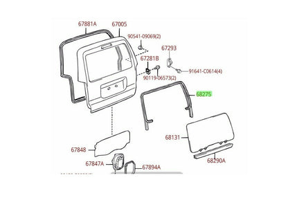 Rear Back Glass Weatherstrip Fit For Toyota 4Runner