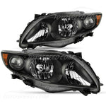 Headlight Pair, Black Amber Corner, Fit For Toyota Corolla 2009-2010, code: TO2502182 TO2503182