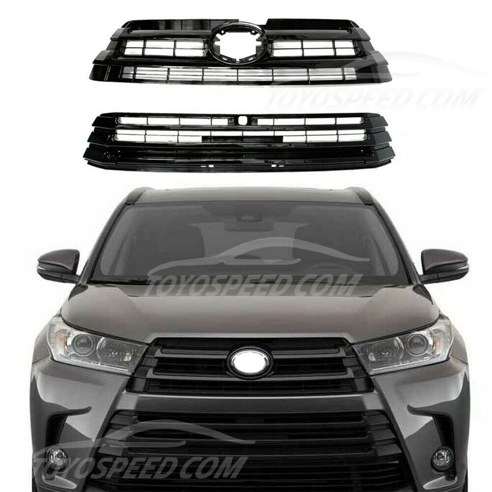 Bumper Grille and Toyota Highlander 2017-2019, code: JX-7341-GBK