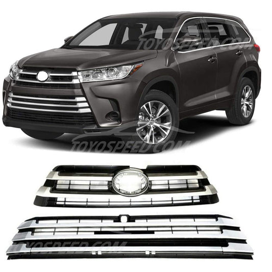 Bumper Grille and Toyota Highlander 2017-2019, code: JX-7341-SL