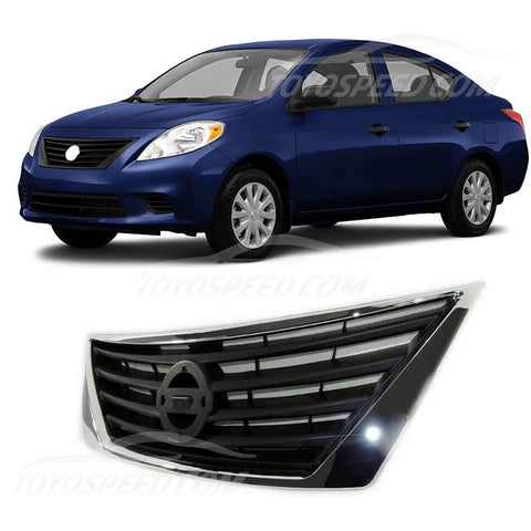 Bumper Grille and Nissan Versa 2012-2014, code: JX-7385-CM