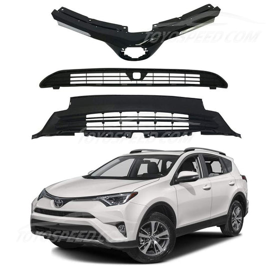 Bumper Grille and Toyota RAV4 2016-2018, code: JX-7445-GBCM-JX-7489-MBK-JX-7490-MBK