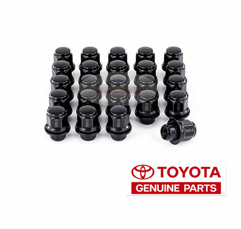 Wheel Lug Nuts Black PVD Set 24 Pcs Fit For Toyota Land Cruiser Sequoia Tundra